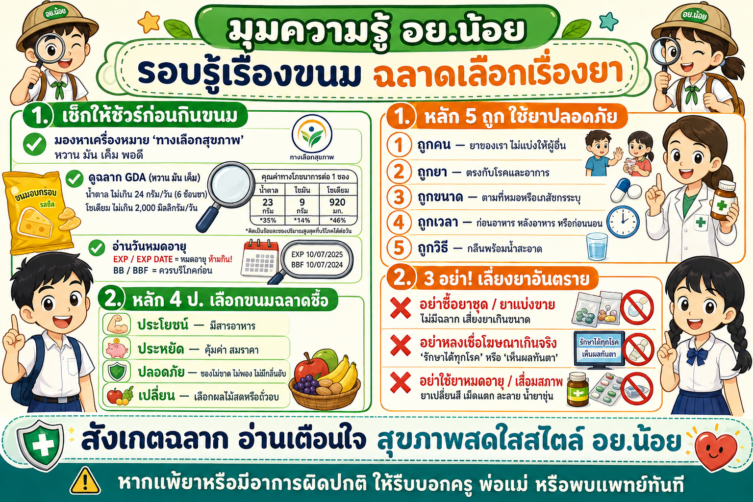 รอบรู้เรื่องขนม ฉลาดรู้เรื่องยา